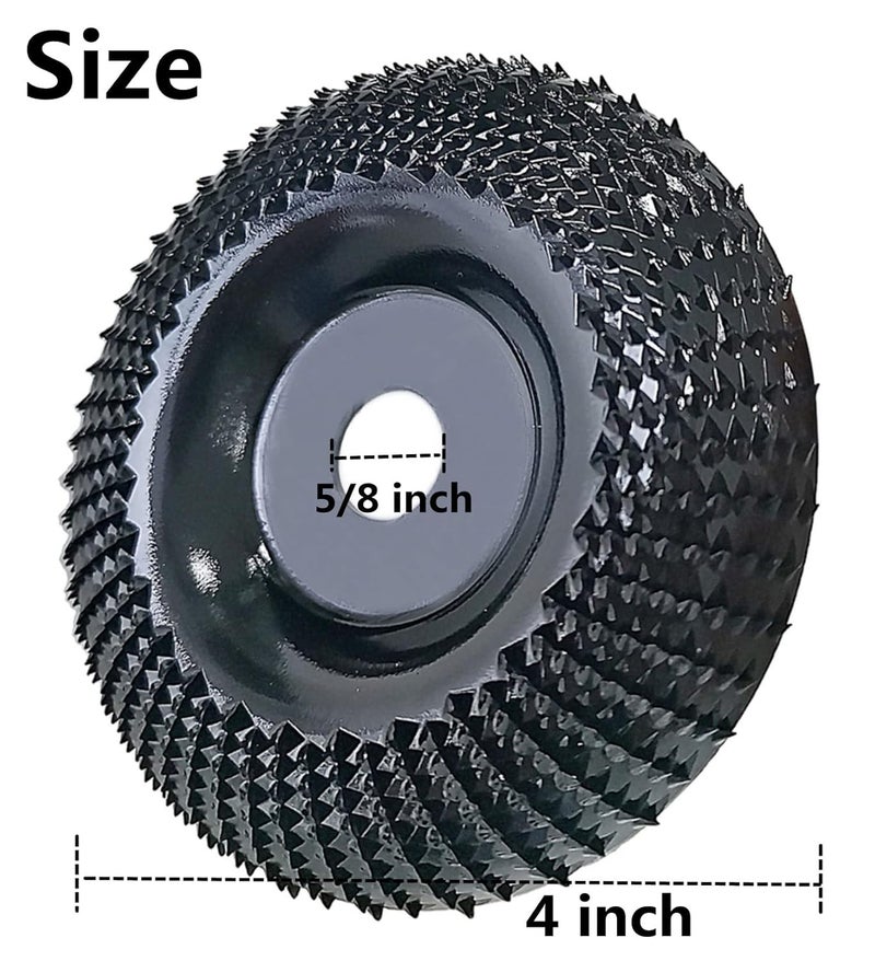 lumfork Wood Carving Disc Grinder Wheel Disc 4 Inch Wood Shaping Wheel Wood Grinding Shaping Disc for Angle Grinders with 5/8” Arbor - Image 5